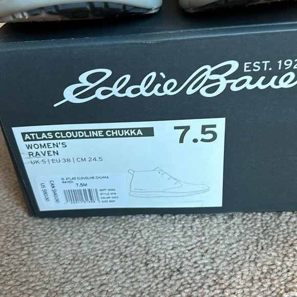 Eddie Bauer Atlas Cloudline Chukka, Size 7.5, EU38, “Raven” color, NIB - Picture 6 of 6